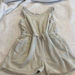 H&M one piece terry cloth shorts/tank outfit